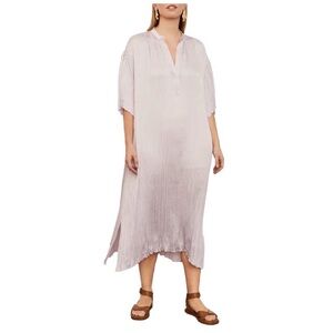 Vince Crushed Satin Violet Midi Dress XL| Flared Sleeve V-Neck Relaxed Fit